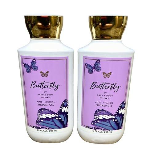 Bath & Body Works Shea + Vitamin E Duschgel, 2er-Set, je 295 ml (Butterfly) - Lila