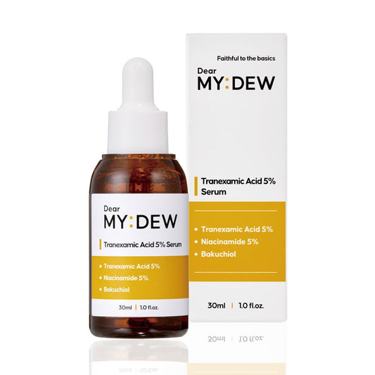 DearMYDEW 5% Tranexamsäure Serum mit 5% Niacinamid, Bakuchiol, Anti-Dunkle-Flecken Serum, Hyperpigmentierung, Aknenarben, Sonnenflecken, Hautpflege, 30 ml