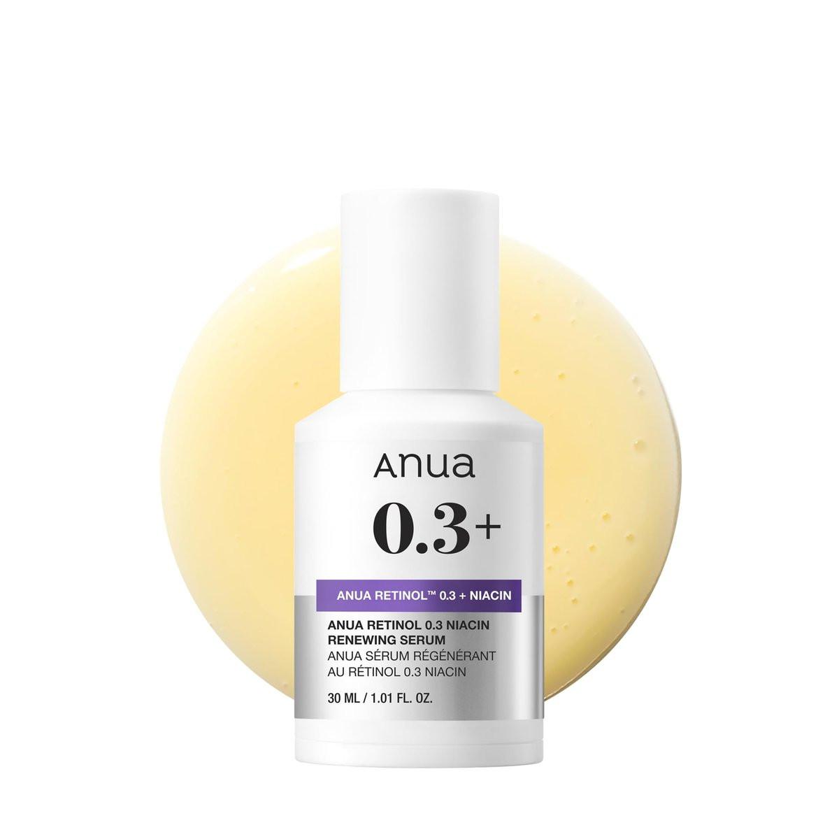 Anua Retinol Serum 0,3% mit Niacinamid 5% – Feuchtigkeitsspendende Koreanische Hautpflege für glatte & erneuerte Haut, sanft für Anfänger, 30 ml