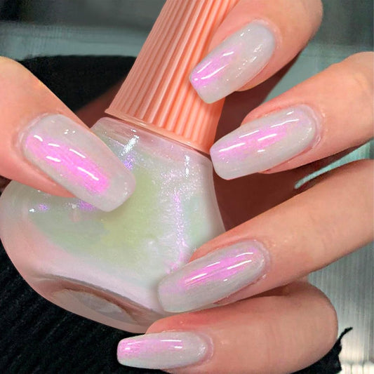 COSMOO Aurora Iridescent Nagellack Perlrosa, Schimmernder Einhorn-Lack, Glänzend Perlmutt, Schnelltrocknend, 0,41 fl oz