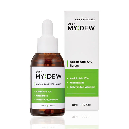 DearMYDEW 10% Azelainsäure Serum mit Niacinamid, Salicylsäure, Allantoin – Rosacea Behandlung für Rötungen, Reduziert Zystische Akne Narben, Pickel, Nicht Komedogen, Koreanische Hautpflege, 30 ml