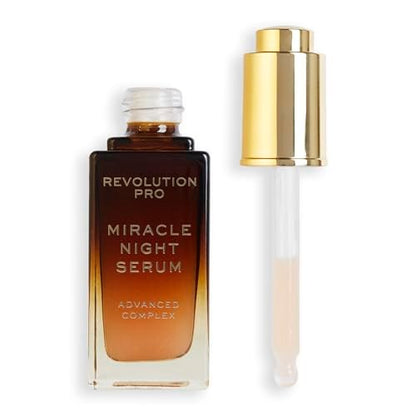 Revolution Pro Miracle Night Rescue Serum Advanced Complex – Nachtpflegeserum mit Hyaluronsäure & Peptiden für glatte & pralle Haut, 30 ml