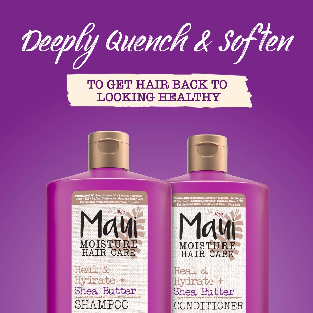 Maui Moisture Heal & Hydrate + Shea Butter Shampoo für trockenes, geschädigtes Lockenhaar – 25,4 Fl. Oz.