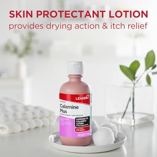 LEADER Calamine Anti-Juckreiz Lotion – Medizinische Linderung bei Hautirritationen, Insektenstichen und Windpocken (Pink, 200 ml)