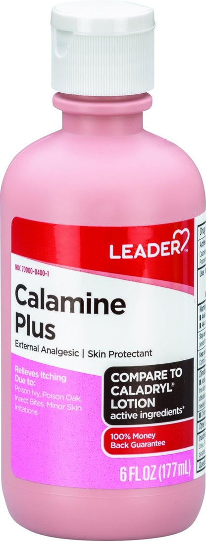 LEADER Calamine Anti-Juckreiz Lotion – Medizinische Linderung bei Hautirritationen, Insektenstichen und Windpocken (Pink, 200 ml)