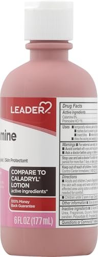 LEADER Calamine Anti-Juckreiz Lotion – Medizinische Linderung bei Hautirritationen, Insektenstichen und Windpocken (Pink, 200 ml)
