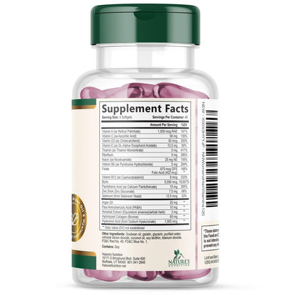 Haar-, Haut- und Nagel-Vitamine für Haarwachstum - Biotin 5000mcg pro Portion - Extra starkes Kollagen, Arganöl & Hyaluronsäure - Bestes Beauty-Supplement für Frauen & Männer - In den USA abgefüllt - 120 Softgels