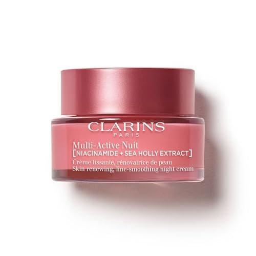 Clarins Multi-Active Erneuernde Nachtpflege mit Niacinamid | Glättet feine Linien | Strafft sichtbar die Poren | Ebenmäßiger Teint und Textur | Fördert den Glow | Stärkt die Feuchtigkeitsbarriere | Für trockene Haut