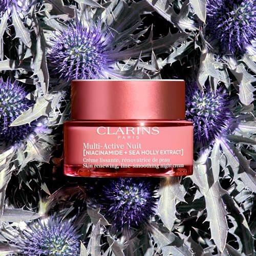 Clarins Multi-Active Erneuernde Nachtpflege mit Niacinamid | Glättet feine Linien | Strafft sichtbar die Poren | Ebenmäßiger Teint und Textur | Fördert den Glow | Stärkt die Feuchtigkeitsbarriere | Für trockene Haut