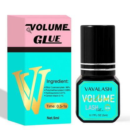 VAVALASH Wimpernverlängerung Kleber – 0,5-1 Sek Trocknungszeit, Halt bis zu 9 Wochen, schwarzer Lash Kleber für Profis (Volume, 5 ml)