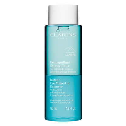 Clarins Instant Augen-Make-up-Entferner | Zweiphasen-Entferner für starkes und wasserfestes Augen-Make-up | Reinigt, pflegt, spendet Feuchtigkeit | Pflegt die Wimpern | Augenärztlich getestet | Alle Hauttypen | 125 ml