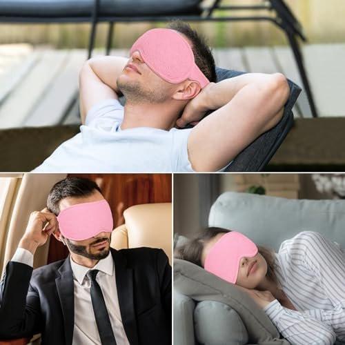 Gritin 100% Blackout Schlafmaske für Damen und Herren – Null Augeninnendruck, ergonomisches 3D-Design, ultraweich und bequem – Pink