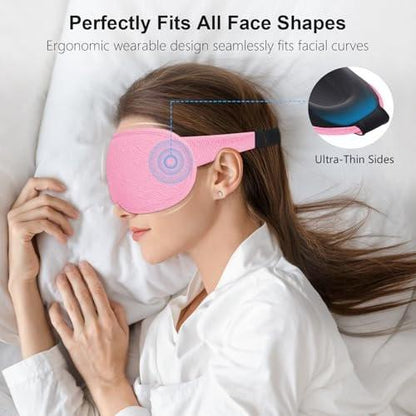 Gritin 100% Blackout Schlafmaske für Damen und Herren – Null Augeninnendruck, ergonomisches 3D-Design, ultraweich und bequem – Pink