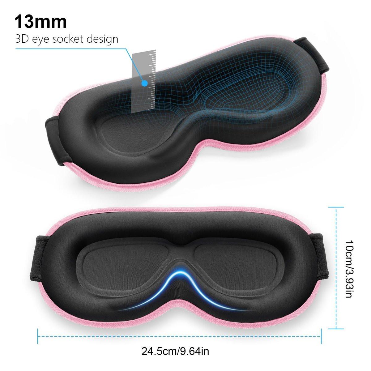 Gritin 100% Blackout Schlafmaske für Damen und Herren – Null Augeninnendruck, ergonomisches 3D-Design, ultraweich und bequem – Pink