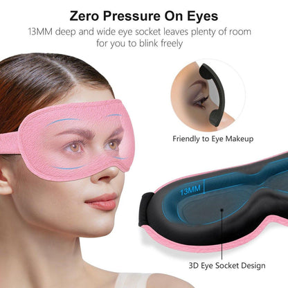 Gritin 100% Blackout Schlafmaske für Damen und Herren – Null Augeninnendruck, ergonomisches 3D-Design, ultraweich und bequem – Pink
