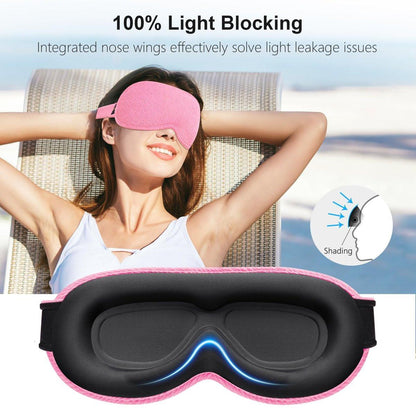 Gritin 100% Blackout Schlafmaske für Damen und Herren – Null Augeninnendruck, ergonomisches 3D-Design, ultraweich und bequem – Pink