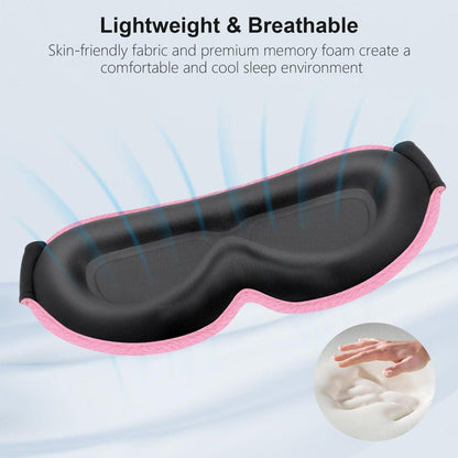 Gritin 100% Blackout Schlafmaske für Damen und Herren – Null Augeninnendruck, ergonomisches 3D-Design, ultraweich und bequem – Pink