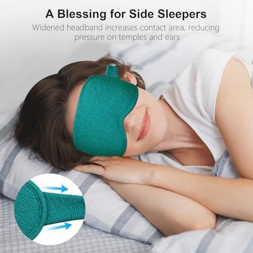 Gritin 100% Blackout Schlafmaske für Damen und Herren – Null Augenbelastung, ergonomisches 3D-Design, aus Memory-Schaum, nachtblau