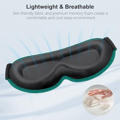 Gritin 100% Blackout Schlafmaske für Damen und Herren – Null Augenbelastung, ergonomisches 3D-Design, aus Memory-Schaum, nachtblau