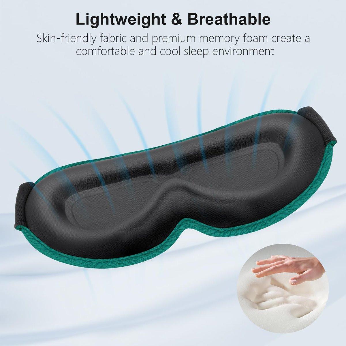 Gritin 100% Blackout Schlafmaske für Damen und Herren – Null Augenbelastung, ergonomisches 3D-Design, aus Memory-Schaum, nachtblau