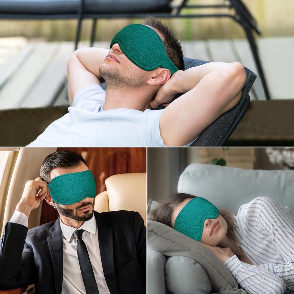 Gritin 100% Blackout Schlafmaske für Damen und Herren – Null Augenbelastung, ergonomisches 3D-Design, aus Memory-Schaum, nachtblau