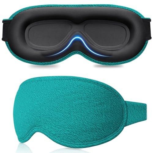 Gritin 100% Blackout Schlafmaske für Damen und Herren – Null Augenbelastung, ergonomisches 3D-Design, aus Memory-Schaum, nachtblau