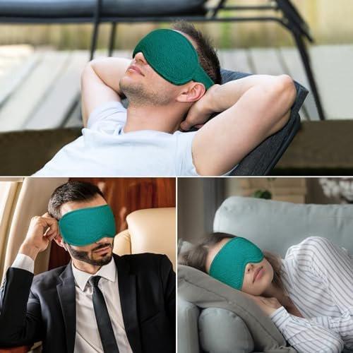 Gritin 100% Blackout Schlafmaske für Damen und Herren – Null Augenbelastung, ergonomisches 3D-Design, aus Memory-Schaum, nachtblau