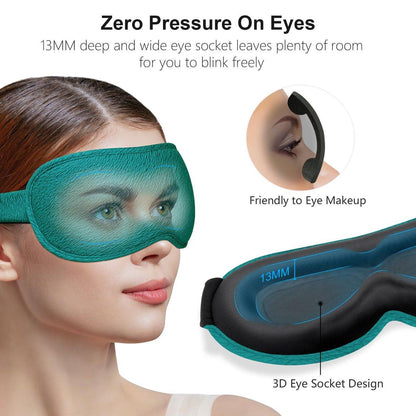 Gritin 100% Blackout Schlafmaske für Damen und Herren – Null Augenbelastung, ergonomisches 3D-Design, aus Memory-Schaum, nachtblau