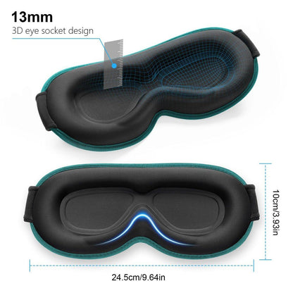 Gritin 100% Blackout Schlafmaske für Damen und Herren – Null Augenbelastung, ergonomisches 3D-Design, aus Memory-Schaum, nachtblau