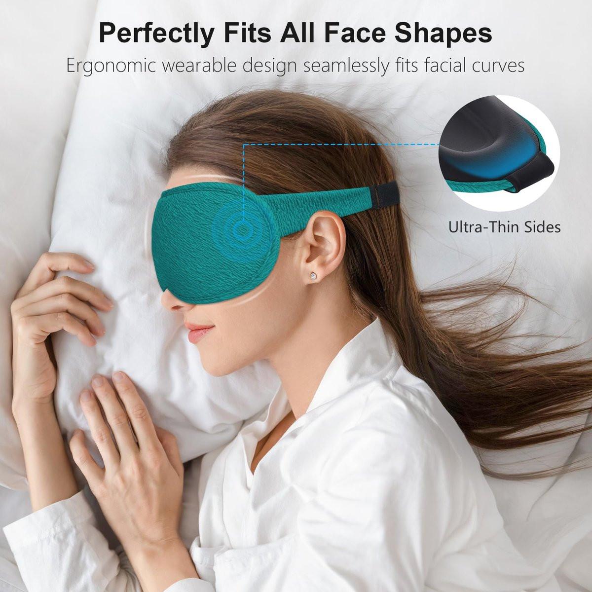 Gritin 100% Blackout Schlafmaske für Damen und Herren – Null Augenbelastung, ergonomisches 3D-Design, aus Memory-Schaum, nachtblau