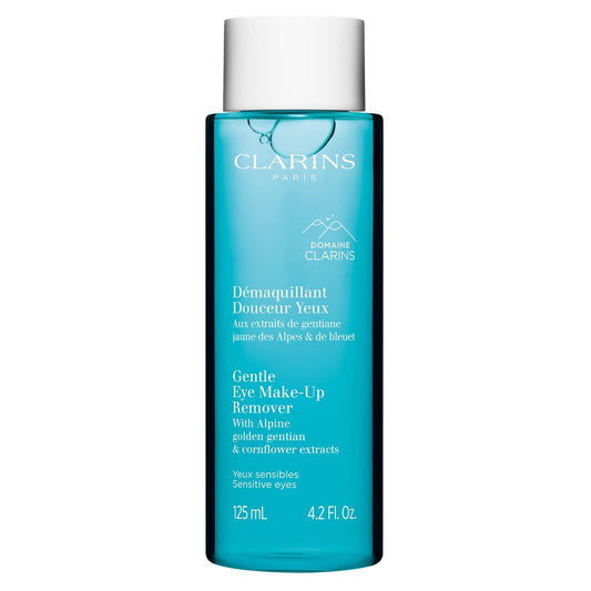 Clarins Sanfter Augen-Make-up-Entferner | Entfernt leichtes bis mittleres Augen-Make-up | Reinigt, beruhigt und pflegt | Pflegt die Wimpern | Ölfrei | Augenärztlich getestet | Alle Hauttypen | 125 ml