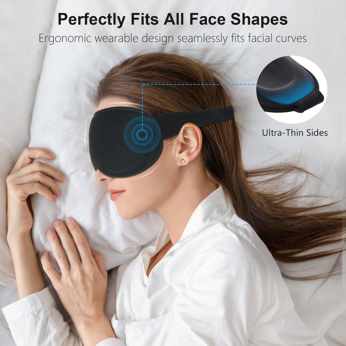 Gritin 100% Blackout Schlafmaske für Damen und Herren – Null Druck 3D-Ergonomische Schlafmaske mit Memory-Schaum, Ultraweich und Bequem für Nachtarbeit und Reisen