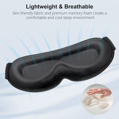 Gritin 100% Blackout Schlafmaske für Damen und Herren – Null Druck 3D-Ergonomische Schlafmaske mit Memory-Schaum, Ultraweich und Bequem für Nachtarbeit und Reisen