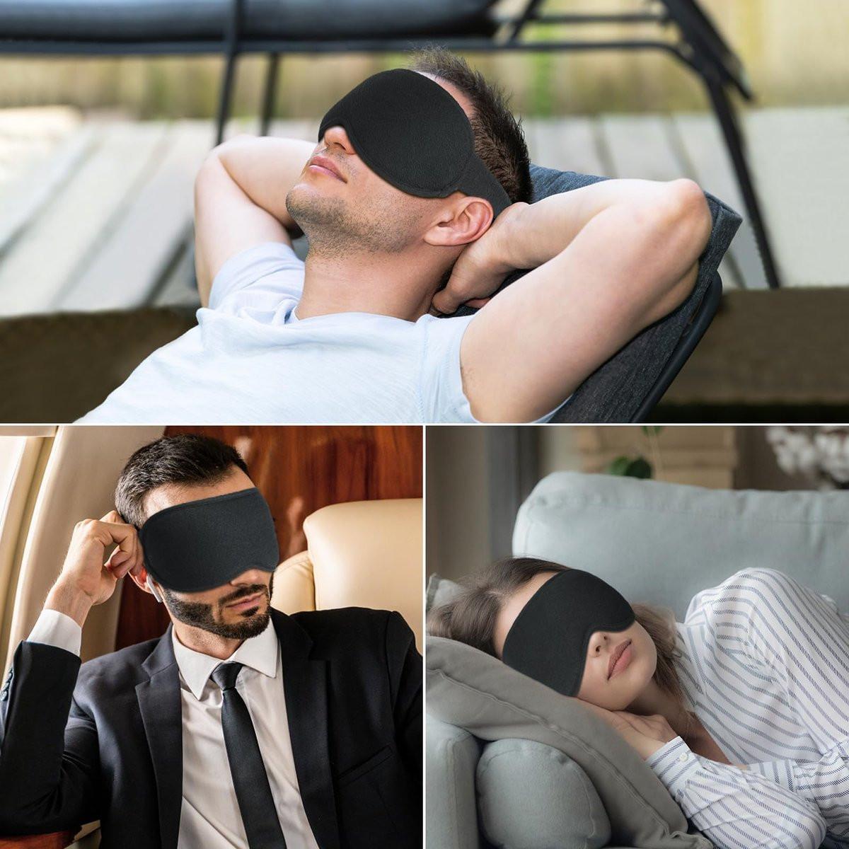 Gritin 100% Blackout Schlafmaske für Damen und Herren – Null Druck 3D-Ergonomische Schlafmaske mit Memory-Schaum, Ultraweich und Bequem für Nachtarbeit und Reisen
