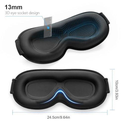 Gritin 100% Blackout Schlafmaske für Damen und Herren – Null Druck 3D-Ergonomische Schlafmaske mit Memory-Schaum, Ultraweich und Bequem für Nachtarbeit und Reisen