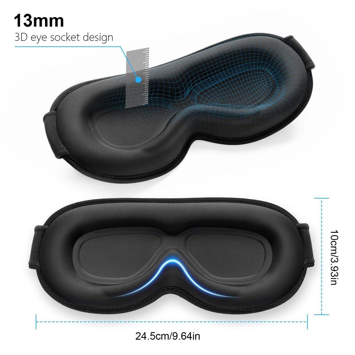 Gritin 100% Blackout Schlafmaske für Damen und Herren – Null Druck 3D-Ergonomische Schlafmaske mit Memory-Schaum, Ultraweich und Bequem für Nachtarbeit und Reisen