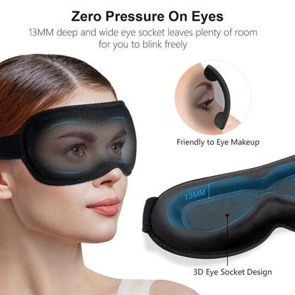 Gritin 100% Blackout Schlafmaske für Damen und Herren – Null Druck 3D-Ergonomische Schlafmaske mit Memory-Schaum, Ultraweich und Bequem für Nachtarbeit und Reisen