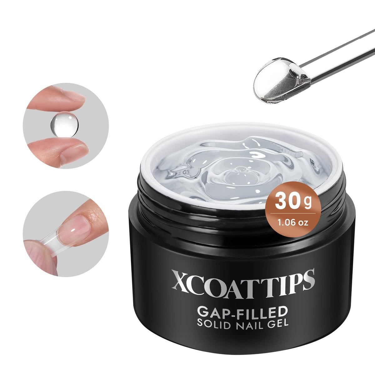 BTArtboxnails XCOATTIPS Solid Nail Glue Gel – 30g Lückenfüllender UV-Nagelkleber für Nagelspitzen und Press-on-Nägel, aushärtbarer Gelkleber für Acryl-Falschnägel