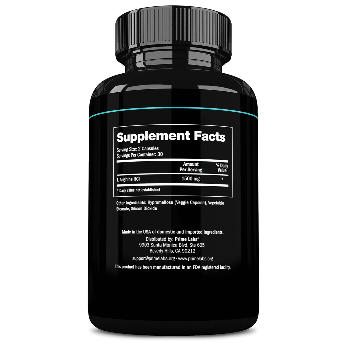Prime Labs L-Arginin 1500 mg – Stickstoffmonoxid-Supplement für Durchblutung, Energie, Kraft und Ausdauer – 60 Kapseln