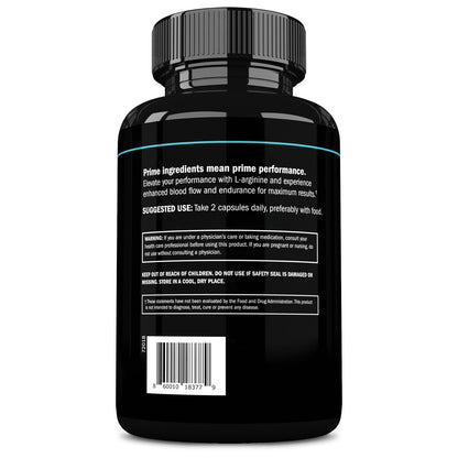 Prime Labs L-Arginin 1500 mg – Stickstoffmonoxid-Supplement für Durchblutung, Energie, Kraft und Ausdauer – 60 Kapseln