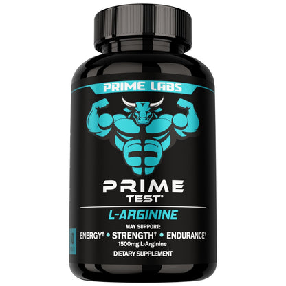Prime Labs L-Arginin 1500 mg – Stickstoffmonoxid-Supplement für Durchblutung, Energie, Kraft und Ausdauer – 60 Kapseln