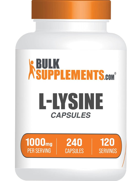 BulkSupplements.com L-Lysin HCl Kapseln - Sporternährung, Lysin 1000mg - für Immununterstützung, glutenfrei, 2 Kapseln pro Portion, 240 Stück (1er Pack)
