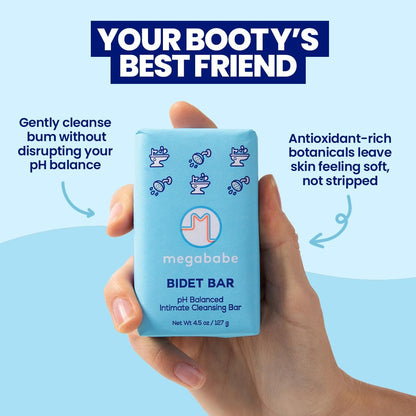 Megababe Bidet Bar | pH-ausgeglichener Reinigungsriegel für den gesamten Intimbereich | 127 g