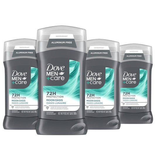 Dove Men+Care Deodorant Aluminum-Free Moon Oasis – 4er-Pack mit 72h Geruchsschutz, 3.0 oz
