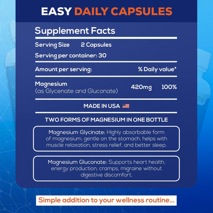 LiveGood Ultra Magnesium Complex – Organisches Magnesiumglycinat und Gluconat für Muskelregeneration, Nervenunterstützung & Entlastung – Hochabsorbierendes Nahrungsergänzungsmittel, Vegan, Nicht-GVO, Hergestellt in den USA, 60 Kapseln