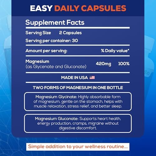 LiveGood Ultra Magnesium Complex – Organisches Magnesiumglycinat und Gluconat für Muskelregeneration, Nervenunterstützung & Entlastung – Hochabsorbierendes Nahrungsergänzungsmittel, Vegan, Nicht-GVO, Hergestellt in den USA, 60 Kapseln