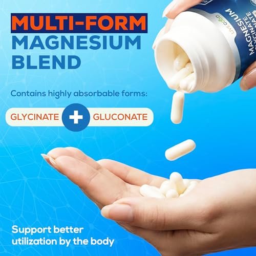 LiveGood Ultra Magnesium Complex – Organisches Magnesiumglycinat und Gluconat für Muskelregeneration, Nervenunterstützung & Entlastung – Hochabsorbierendes Nahrungsergänzungsmittel, Vegan, Nicht-GVO, Hergestellt in den USA, 60 Kapseln