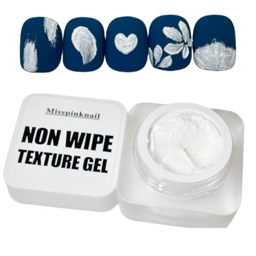 Texture Gel semi solid 6g Non Wipe Mirror Powder 3D Sand Texture Gypsum Skulptur Weiß - Klarer Strich Relief Nagelgel