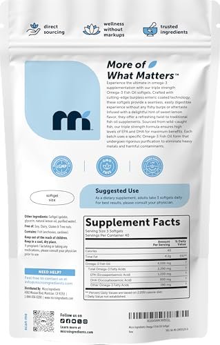 Micro Ingredients Omega 3 Fischöl Kapseln 4200mg pro Portion, 120 Softgels – Zitronengeschmack – ohne Aufstoßen | EPA 1200mg + DHA 900mg | Tiefseefisch