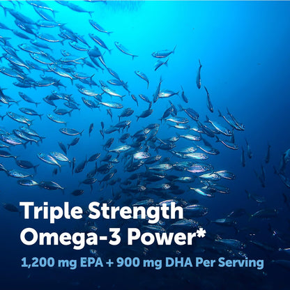 Micro Ingredients Omega 3 Fischöl Kapseln 4200mg pro Portion, 120 Softgels – Zitronengeschmack – ohne Aufstoßen | EPA 1200mg + DHA 900mg | Tiefseefisch
